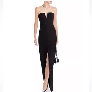 BCBG MAXAZRIA strapless crepe gown